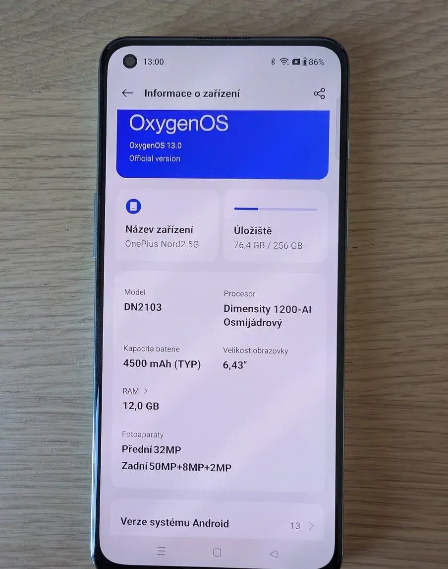 OnePlus Nord 2 5G 256GB modrá