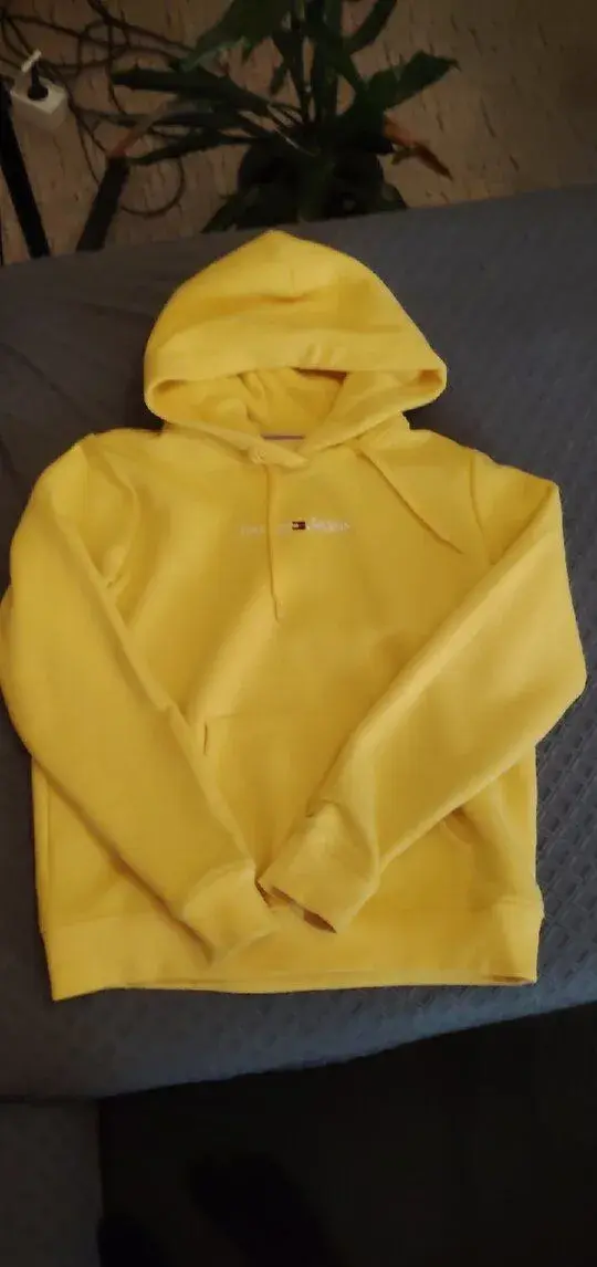 Tommy Jeans dámská červená a žlutá mikina