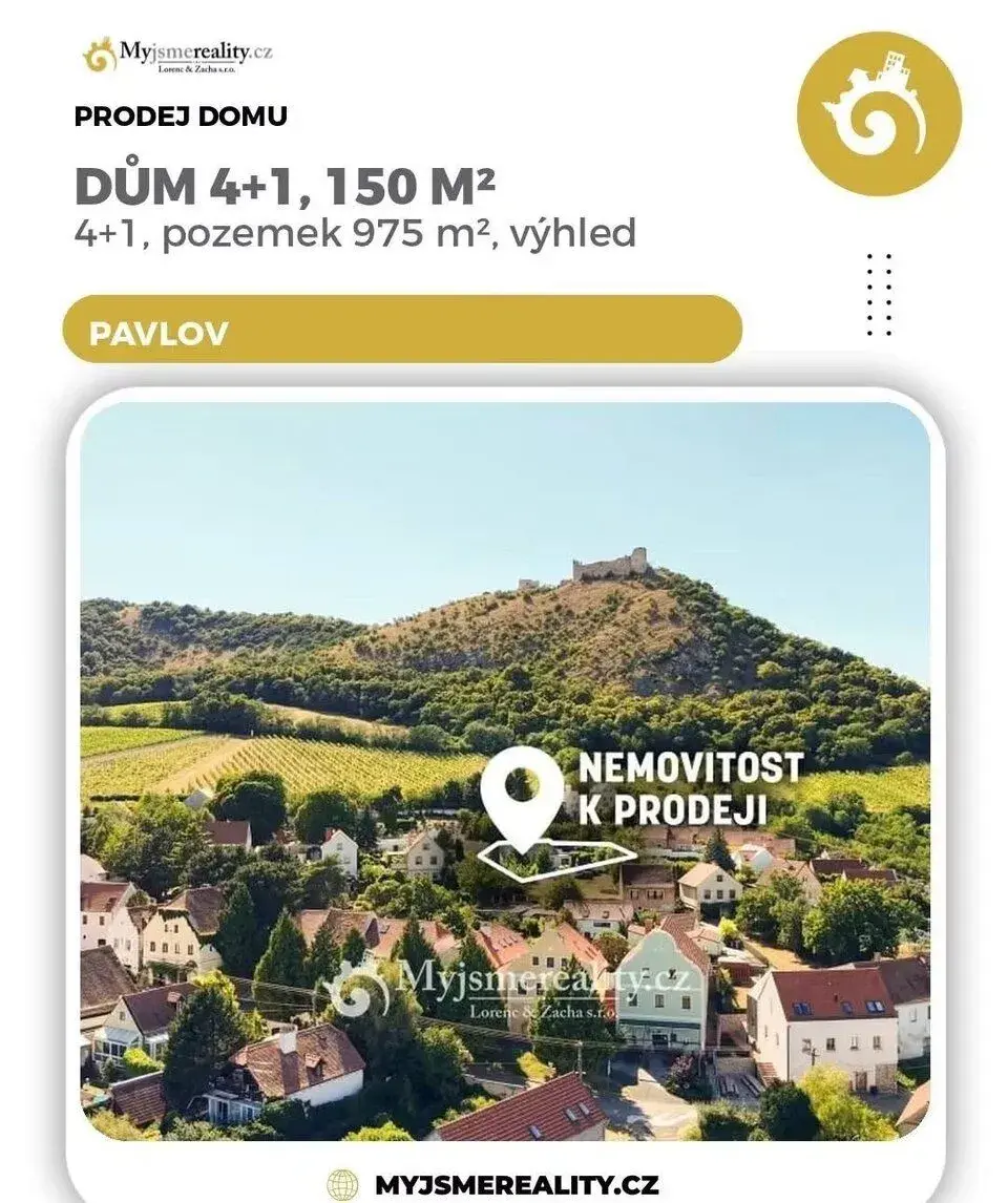 RD 4+1, 975 m², Pavlov, okr. Břeclav