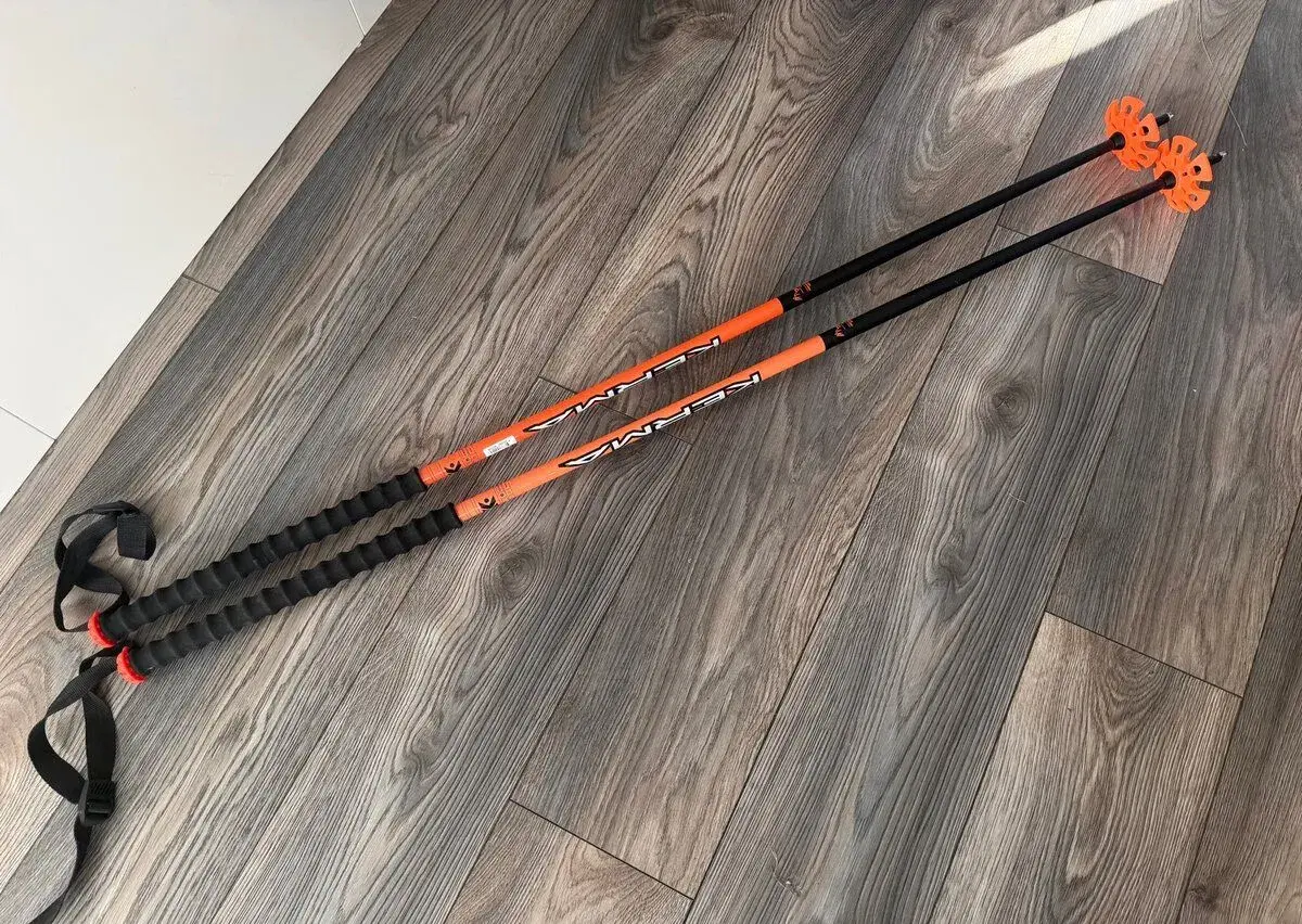 Lyžařské a skialpové hůlky KERMA CHAM 125 cm – oranžové