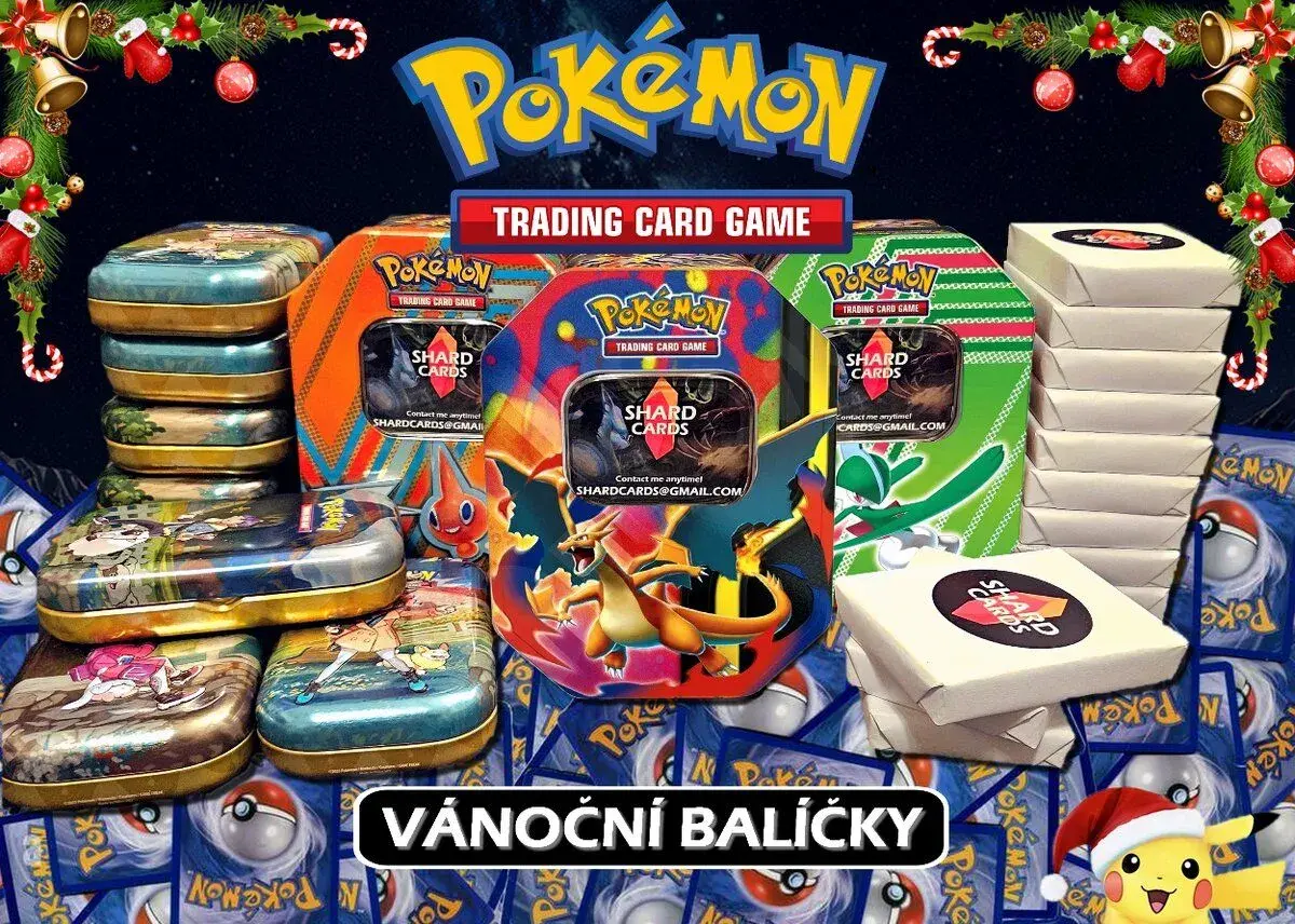 Pokemon TCG - Vánoční Balíčky 50/200 karet + Ultrarare Karta