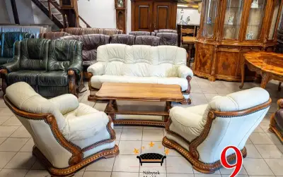 Sedací kožená souprava - záruka - super stav - servis.