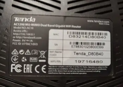 Wi-Fi router Tenda AC10 AC1200 Gigabit (Dual Band)