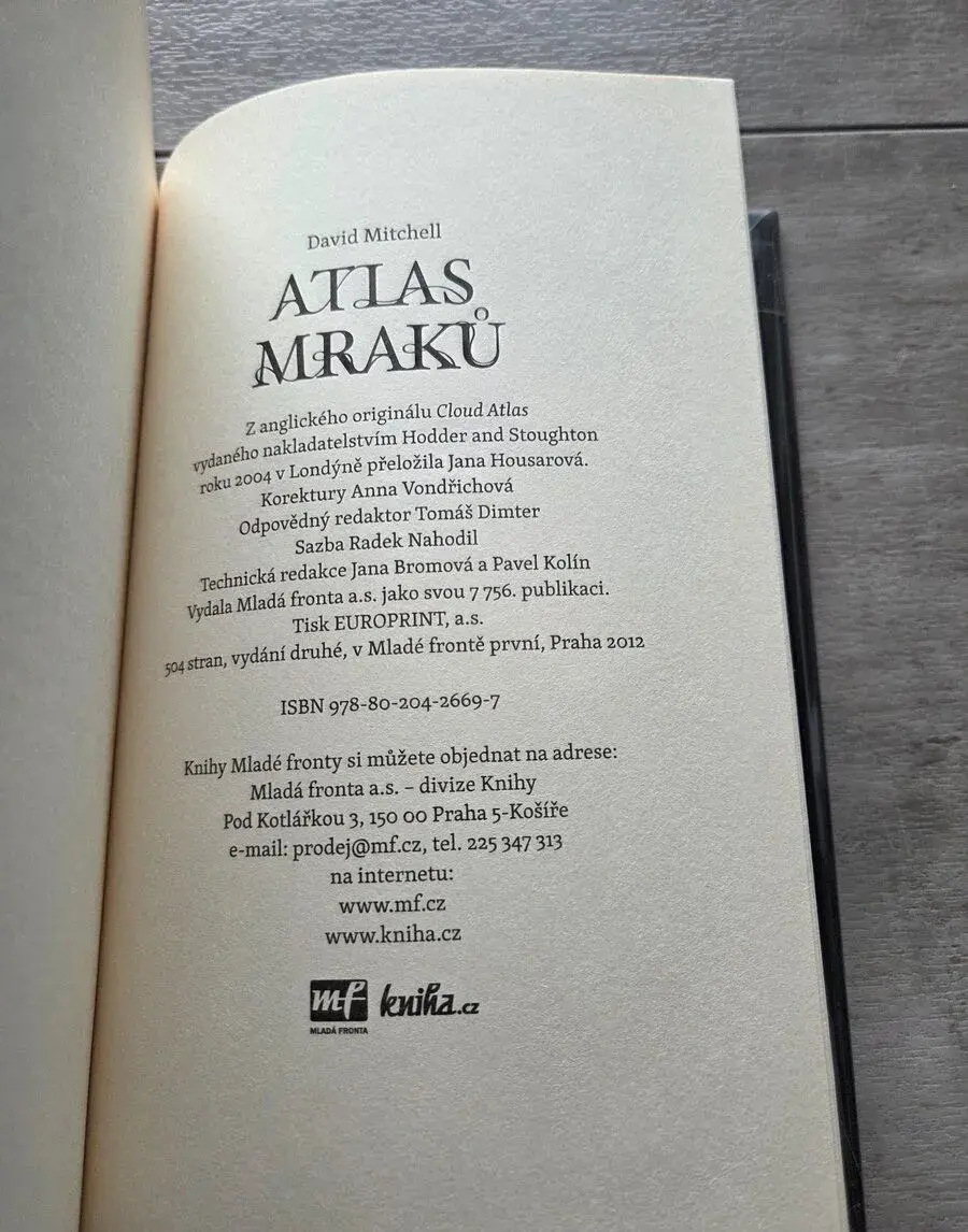 Atlas mraků David Mitchell