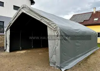 Hala 6.1 x 9.15 x 3.66 m, PVC 750 g/m2 šedá, rovné boky