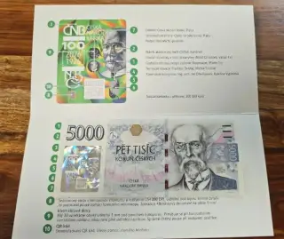 Výroční bankovka s přítiskem ČNB + přebal