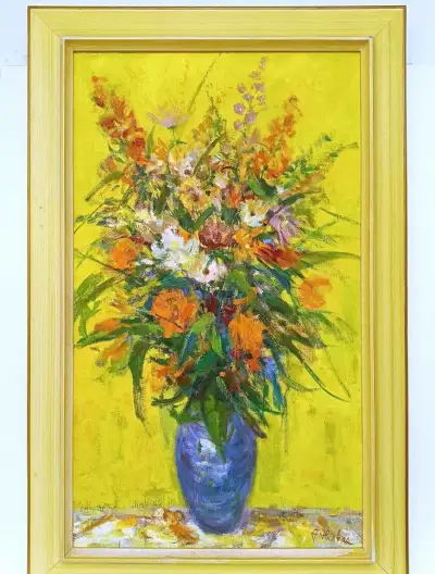 obraz Jaroslav Hrabec, Kytice, olej plátno 100x65