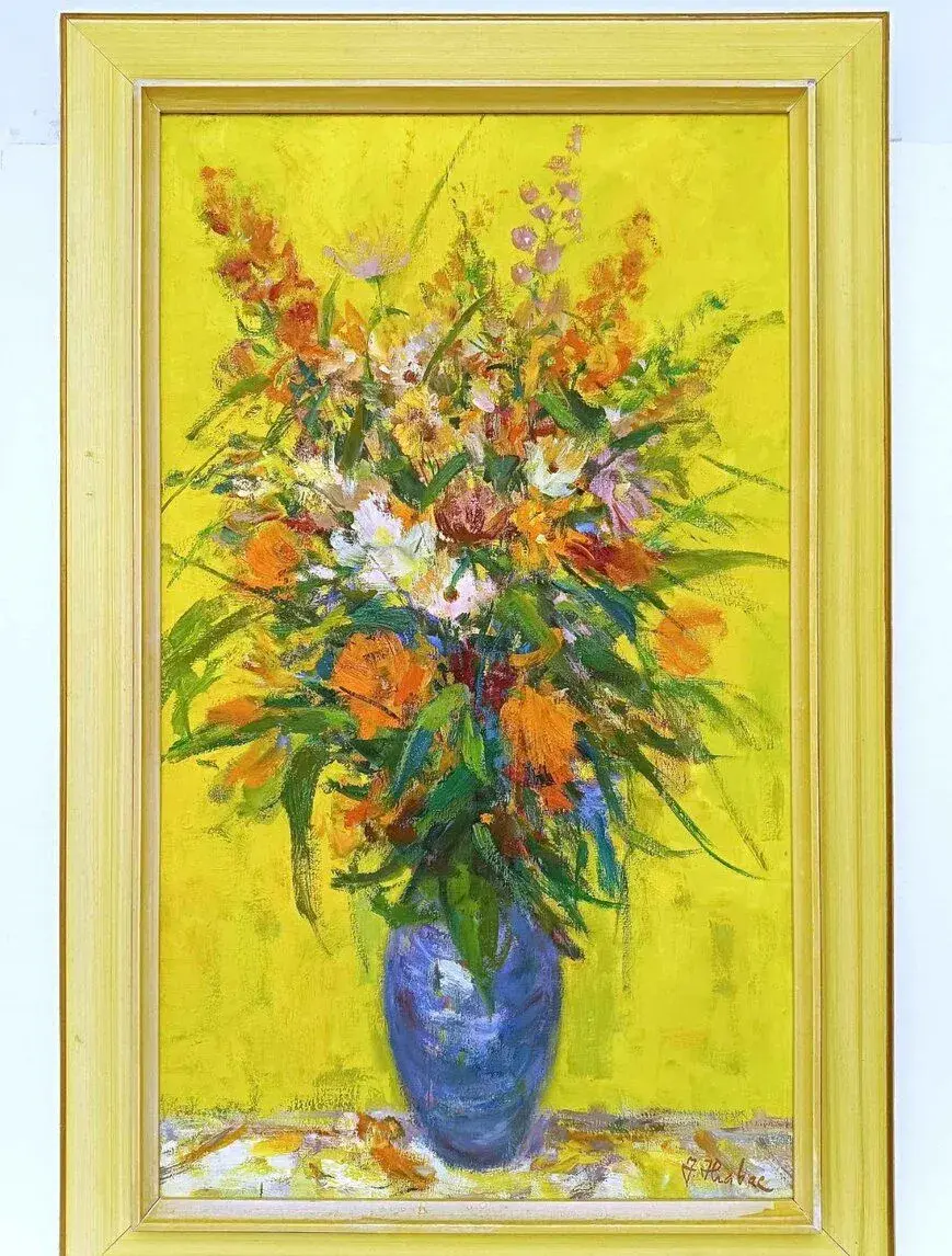 obraz Jaroslav Hrabec, Kytice, olej plátno 100x65