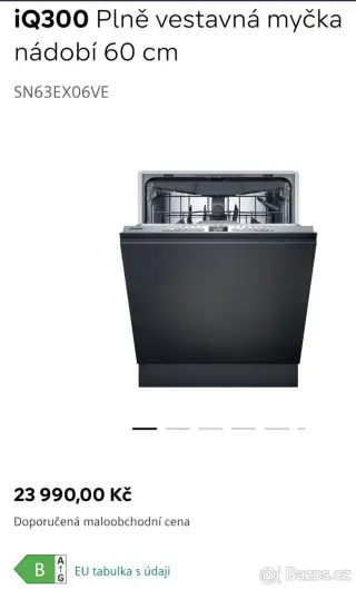Nová myčka SIEMENS SN63EX06VE s autoOpen dry - 2 roky záruka