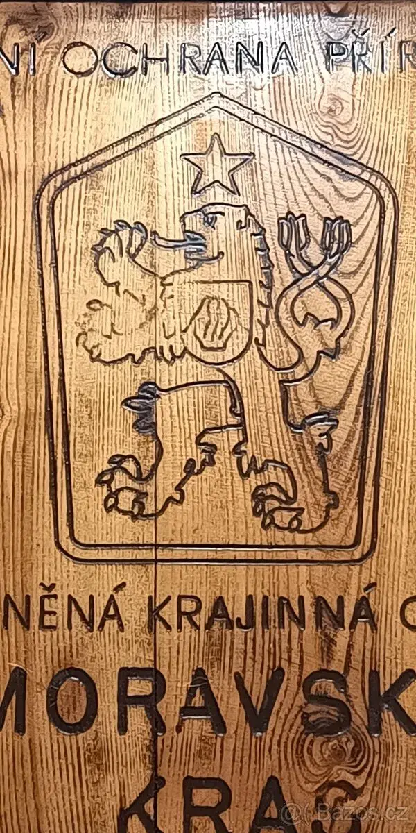 Stará dřevěná cedule Moravský Kras z 80let, RARE