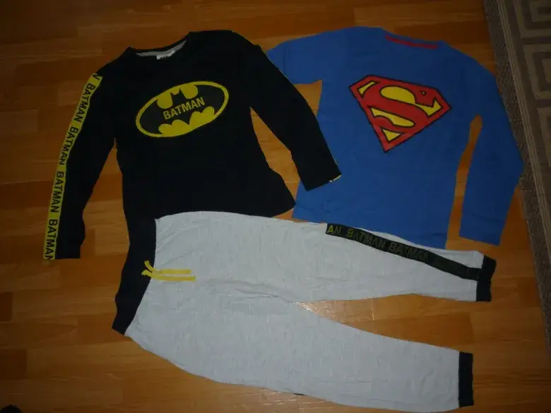 Pyžamo Batman+tričko Superman vel 140-146