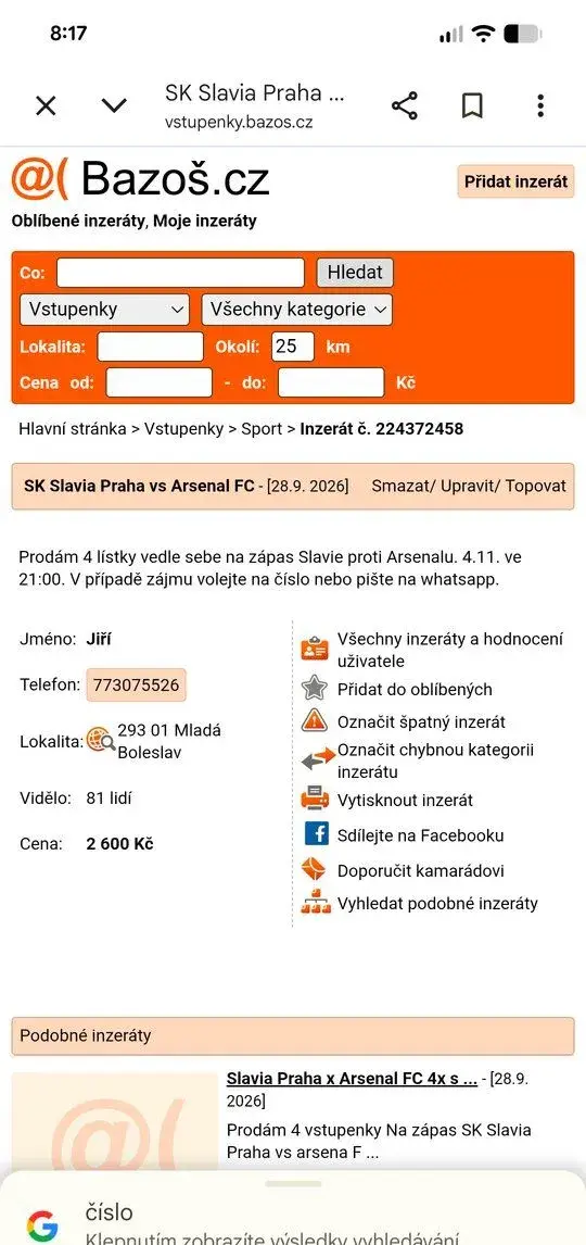 Pozor podvod Slavia Arsenal