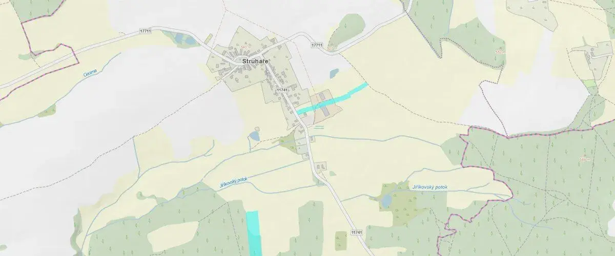 Pozemky v katastrálním území Struhaře