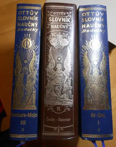 3x Ottův slovník naučný - druhy a kusy foto,uvnitř jako nový