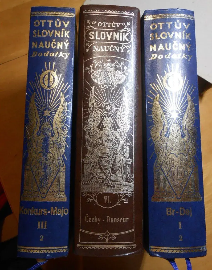 3x Ottův slovník naučný - druhy a kusy foto,uvnitř jako nový