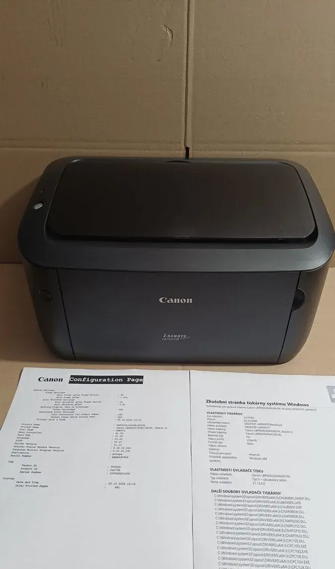 Canon LBP6030B | RV 2023 | najeto 680stran | nový toner