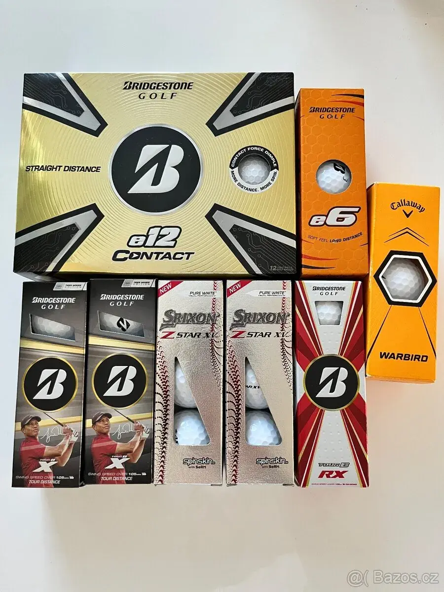 Míčky nové Bridgestone, Srixon, Callaway