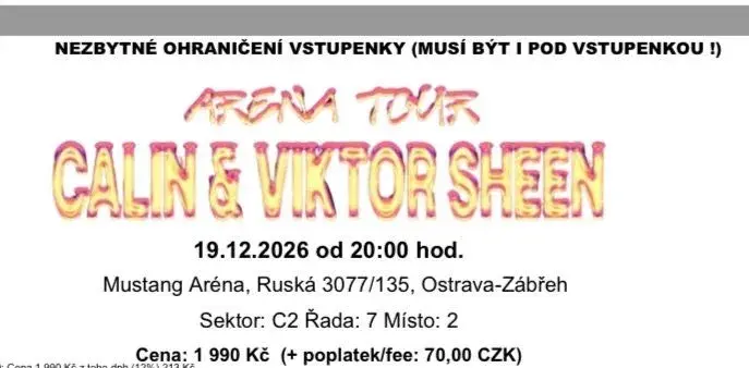 Vstupenky na koncert CALIN & VIKTOR SHEEN | OSTRAVA