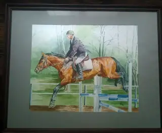 Akvarel kůň akvarel ruční jemná malba