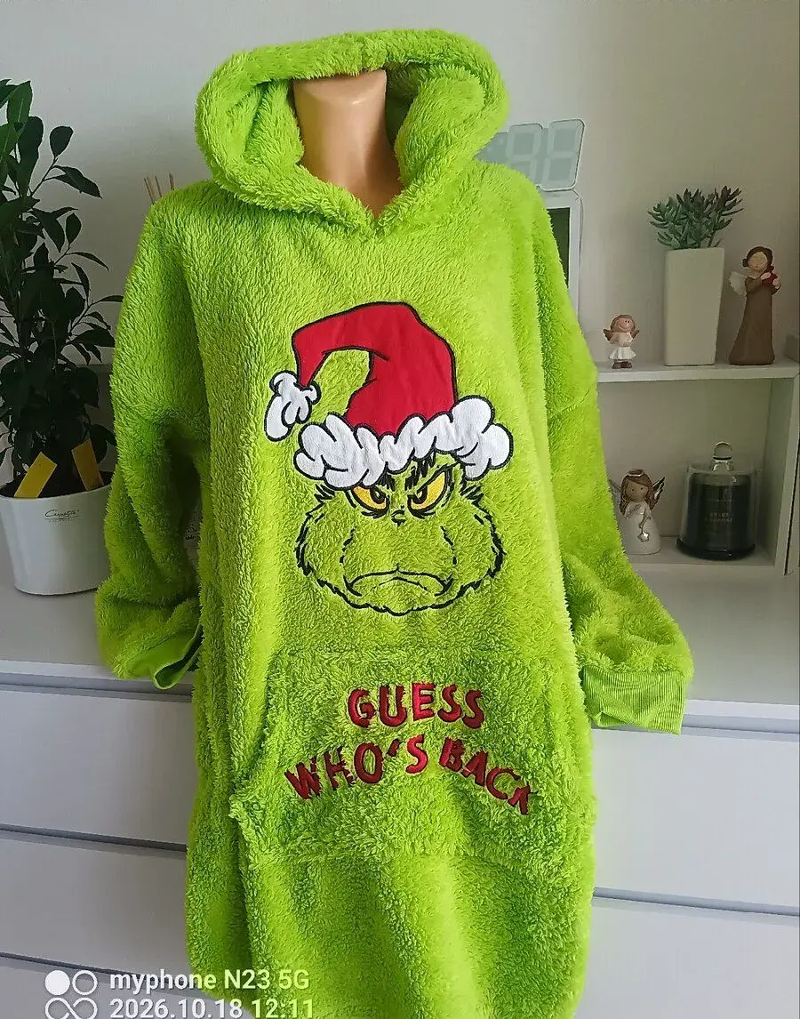Mikina chlupatá dlouhá zn."SINSAY THE GRINCH"