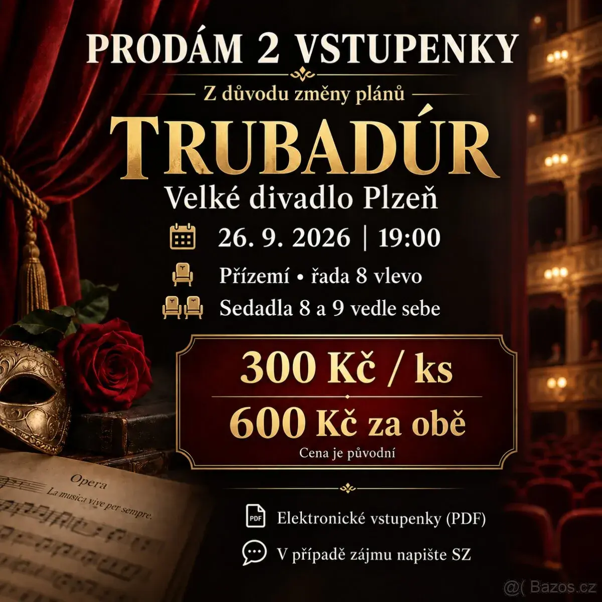 2x Trubadúr – Velké divadlo Plzeň 26.9.2026