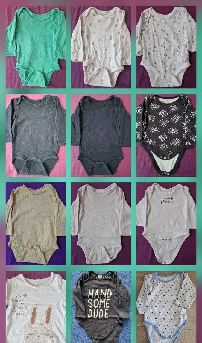 Body s dlouhým rukávem vel. 68 (12ks)