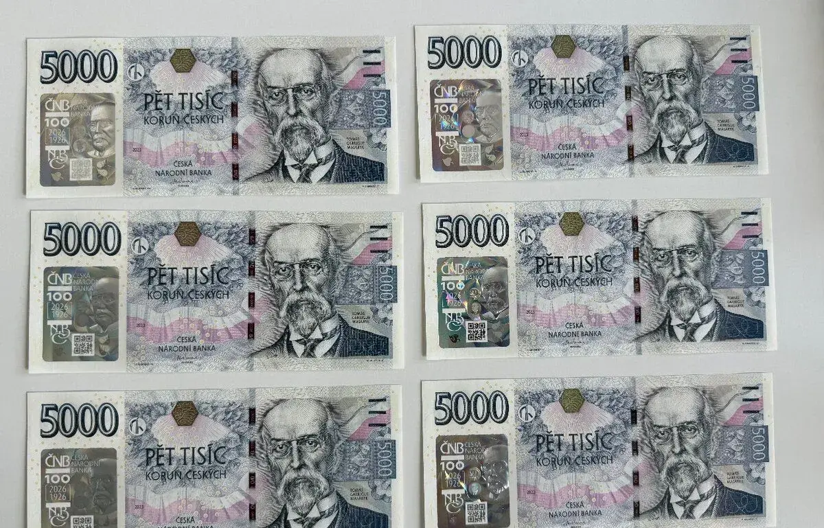 Bankovka 5000 Kč výroční, 6místné série a jiné + přebal ČNB