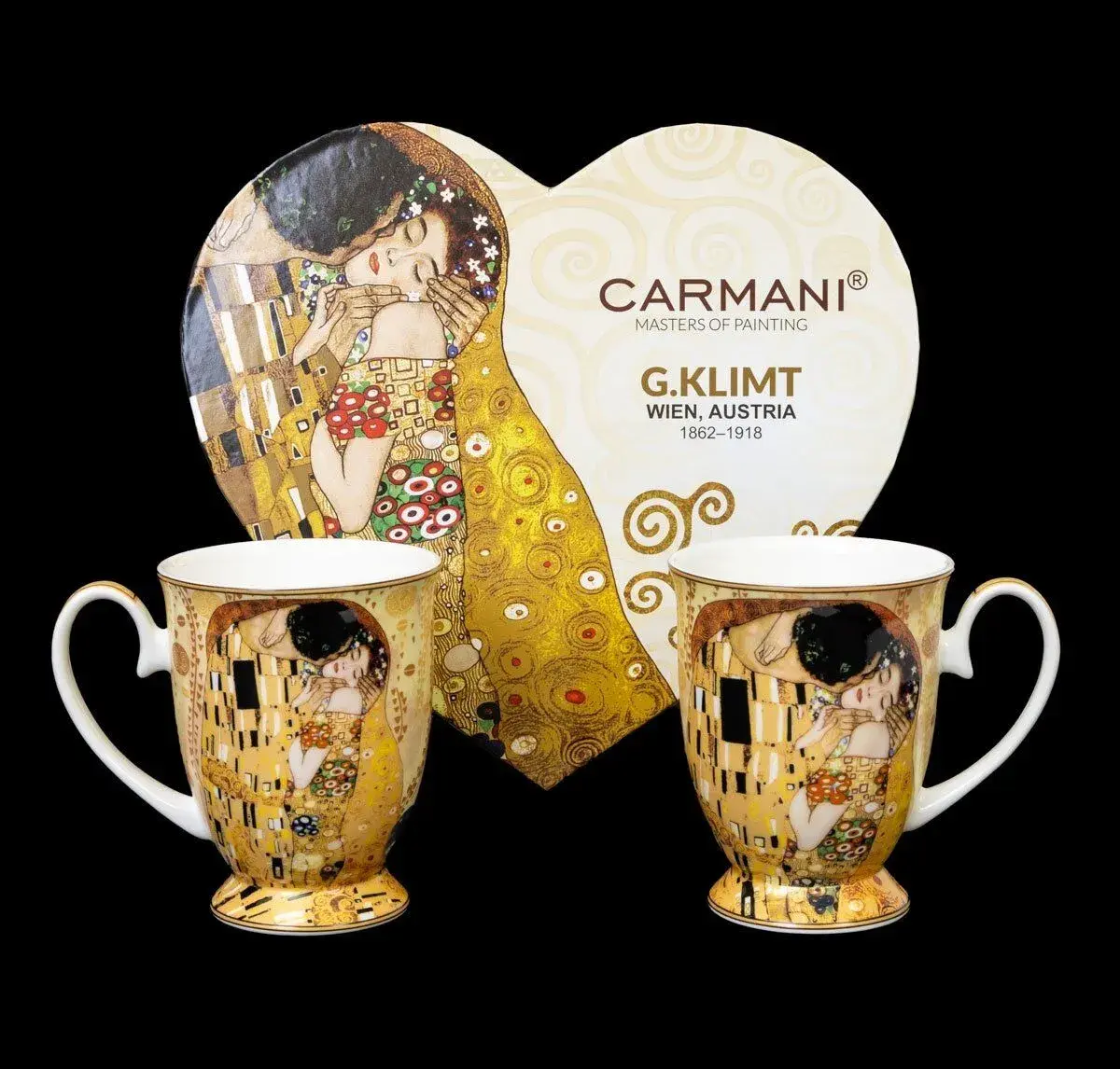 Nové Šálky v srdci - Gustav Klimt The Kiss CARMANI