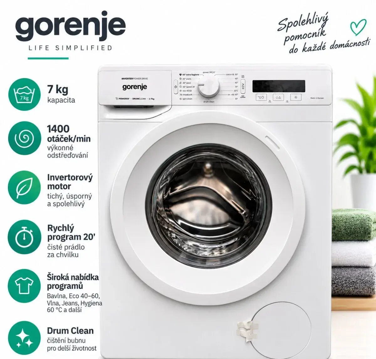 Pračka Gorenje Inverter Power Drive 7kg