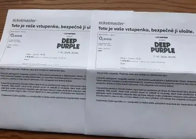 Koncert Deep Purple 7. 10. 26 - O2 Praha - 2x vstupenka