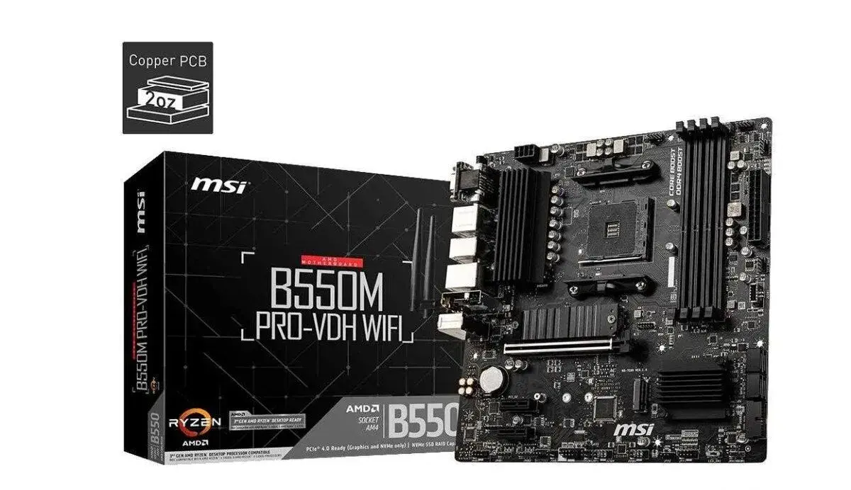 MSI MB Sc AM4 B550M PRO-VDH WIFI, AMD B550, 4xDDR4, VGA, mAT