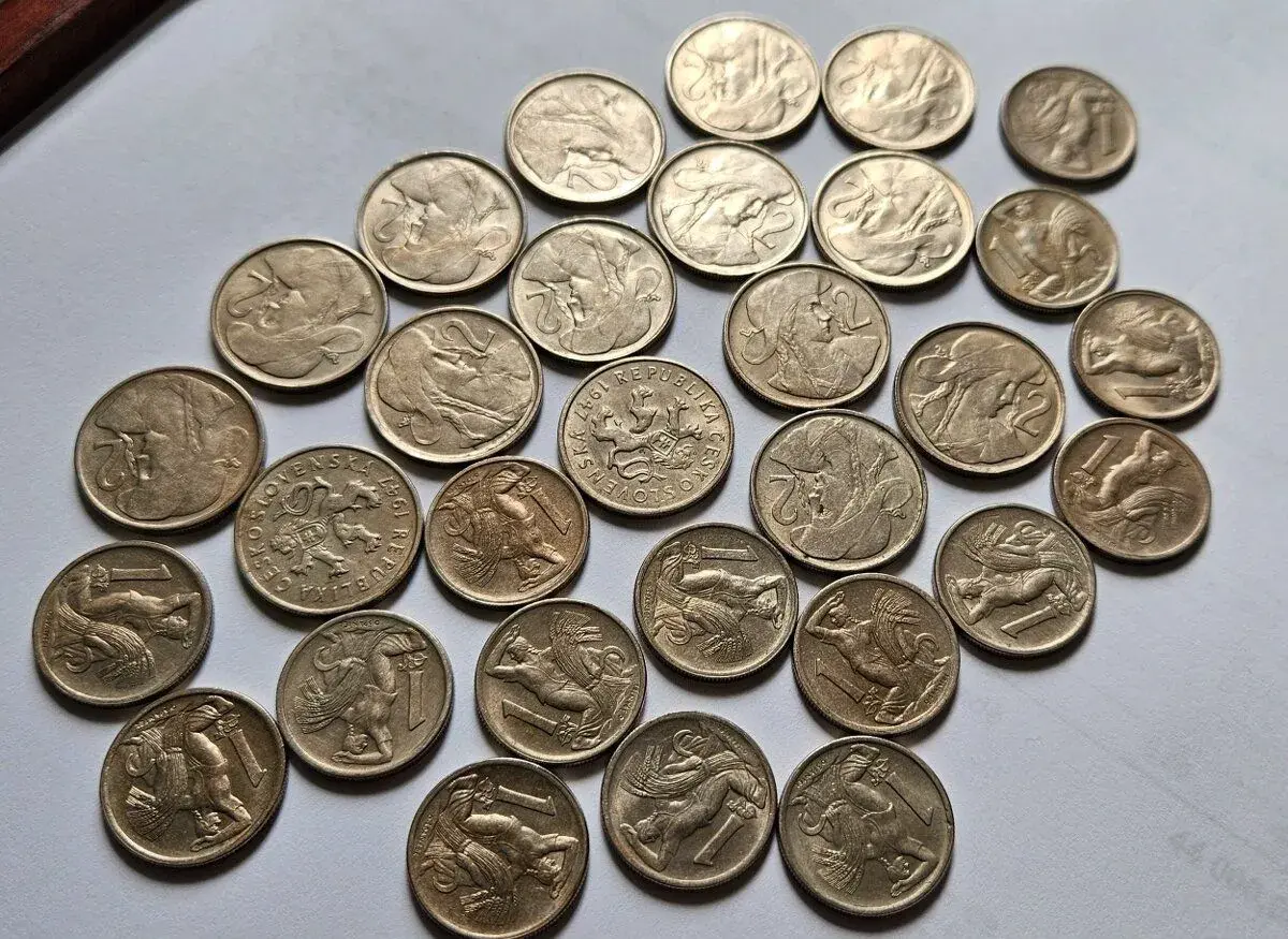 ČSR - 30 ks mincí 1Kč 1946 a 2 Kč 1947,1948