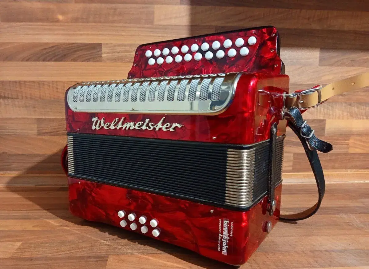 Heligonka (harmonika,akordeon) Weltmeister C-F, jako NOVÁ