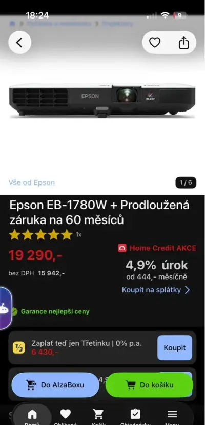Epson EB-1780W – 3LCD projektor