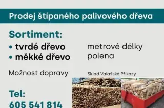 Prodej štípaného palivového dřeva