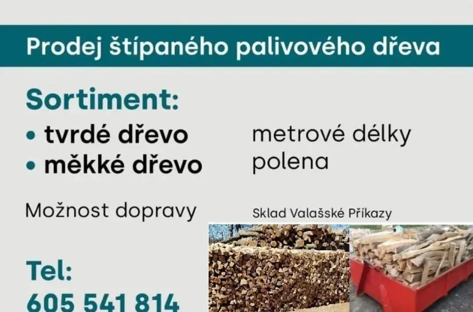 Prodej štípaného palivového dřeva
