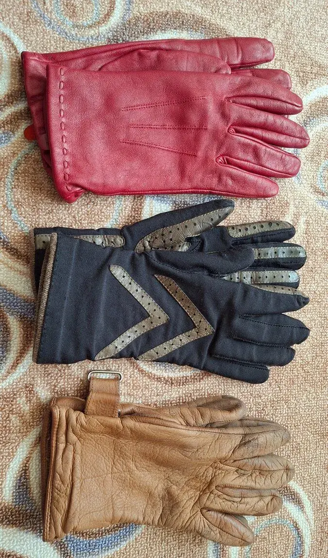 Dámské kožené rukavice, vel 7,5