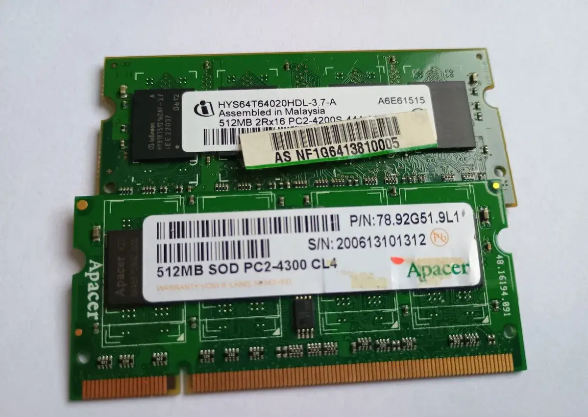 512MB SOD DDR2-4300 CL4