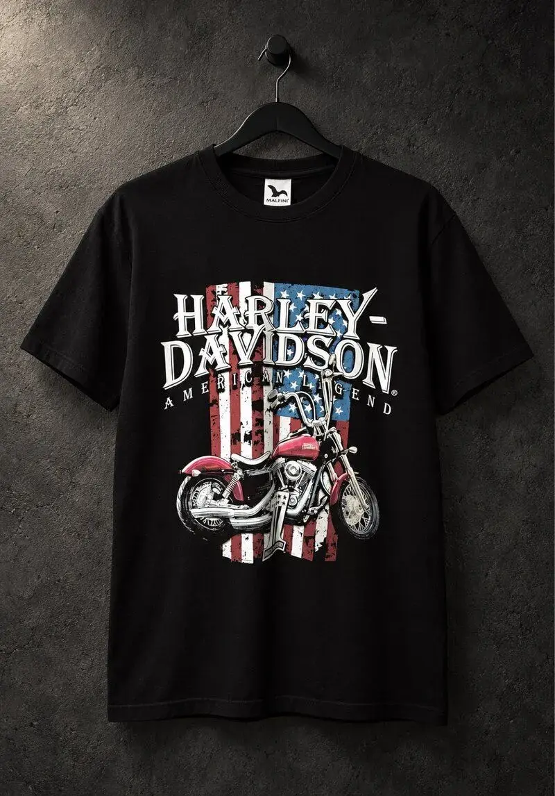 Černé tričko s motivem Harley-Davidson