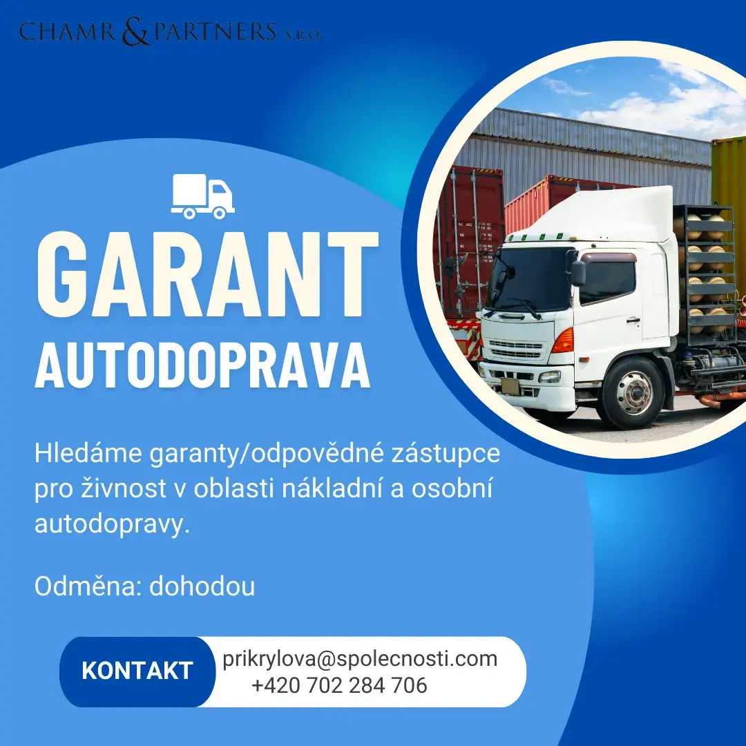 ODPOVĚDNÝ ZÁSTUPCE/GARANT/AUTODOPRAVA