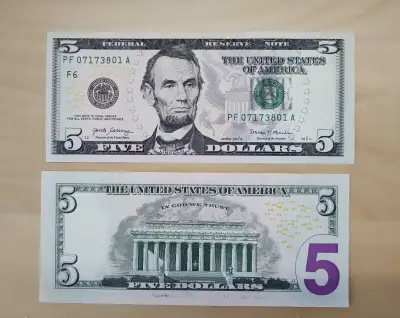 5 USD - stav UNC - rok 2017