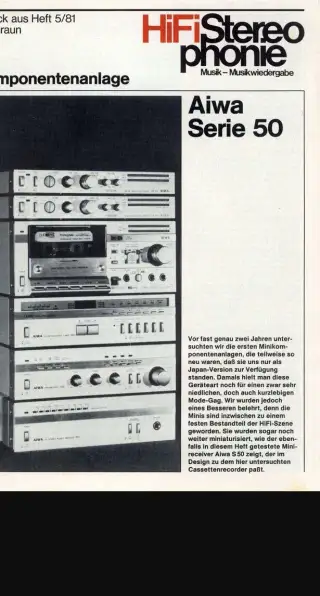 Aiwa Série 22,30,50,60,70,80,90,110