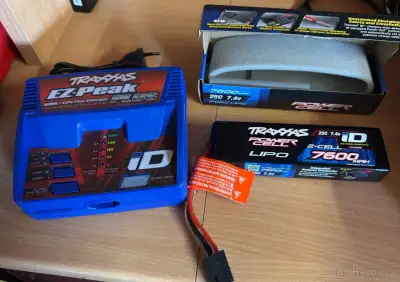 nová lipo baterie Traxxas 7,4V 2S 7600mAh + nabíječ EZ