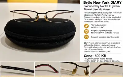 Titanové brýle New York DIARY by Norika Fujiwara + pouzdro