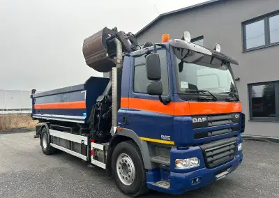 DAF CF 85.360 4x2,dvoustranný sklápěč s hydraulickou rukou