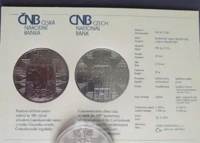Pamětní Ag mince 500 Kč výročí schválení ústavy