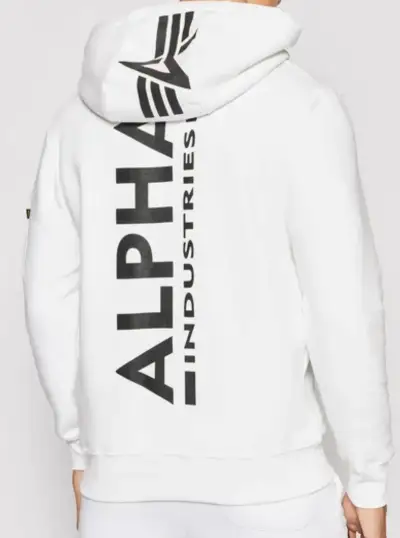 ALPHA INDUSTRIES PÁNSKÁ WHITE STYLOVÁ MIKINA M(M-L)