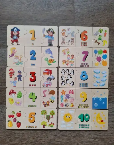 Puzzle - dřevěné, učíme se čísla