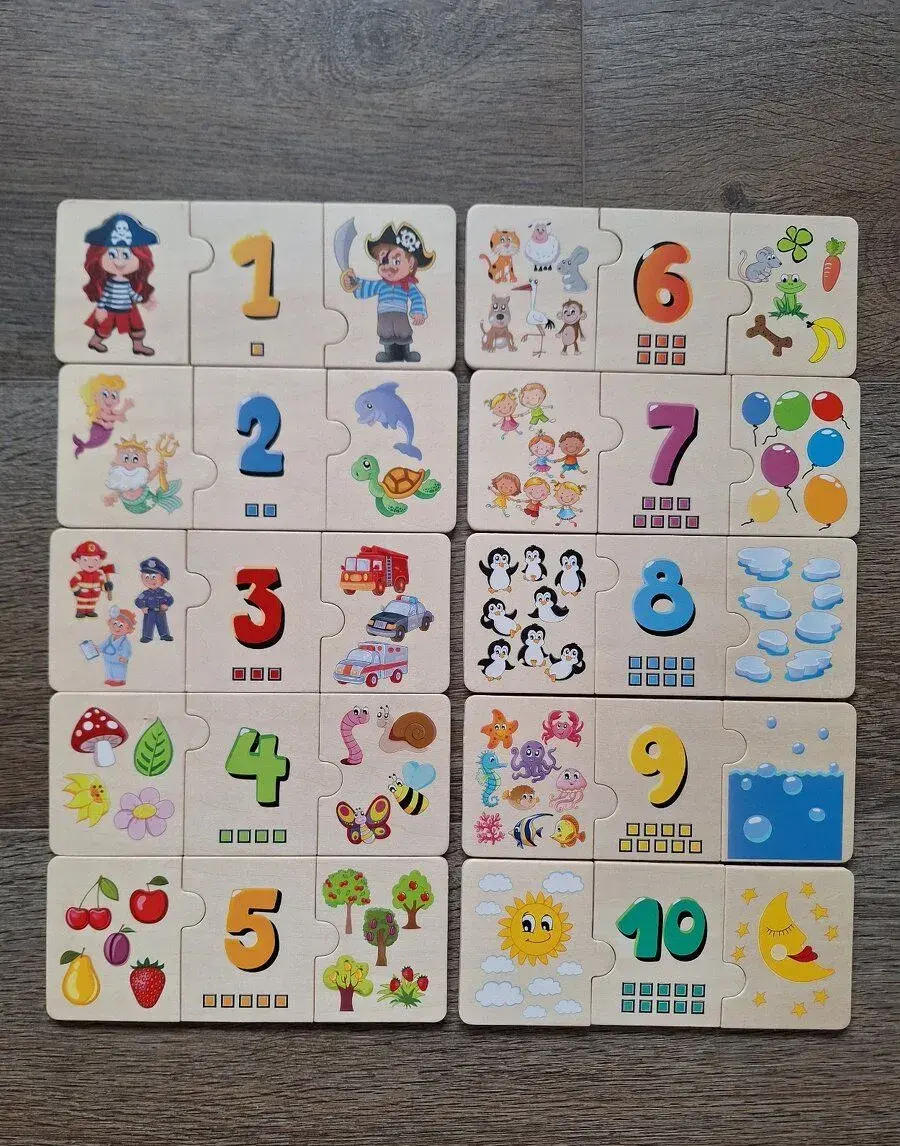 Puzzle - dřevěné, učíme se čísla