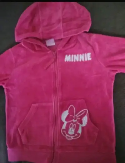 Růžová mikina s kapucí s Minnie 110/116